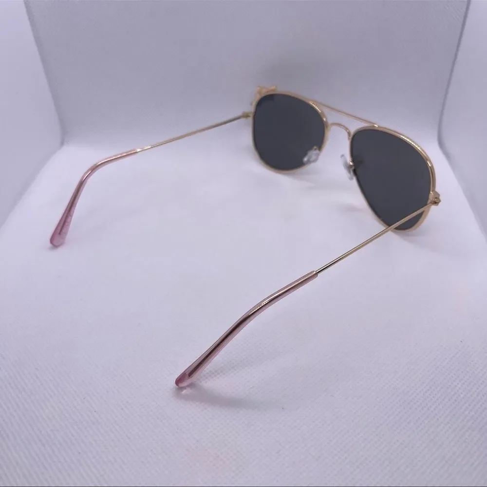 The Children's Place Girl's Pink Metal Butterfly Aviator Sunglasses